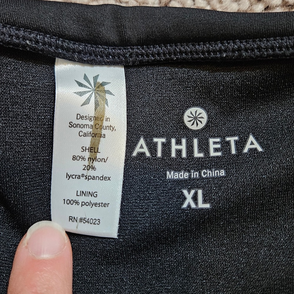 Athleta Black Ruched Waist Bikini Bottom Swimsuit Size XL Basic Full Pool Beach - Picture 6 of 7